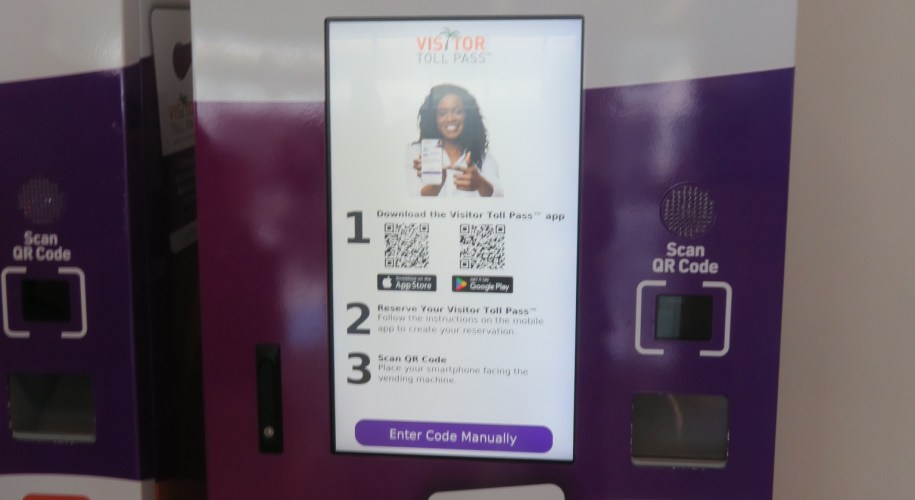 Orlando Visitor Toll Pass vending machine