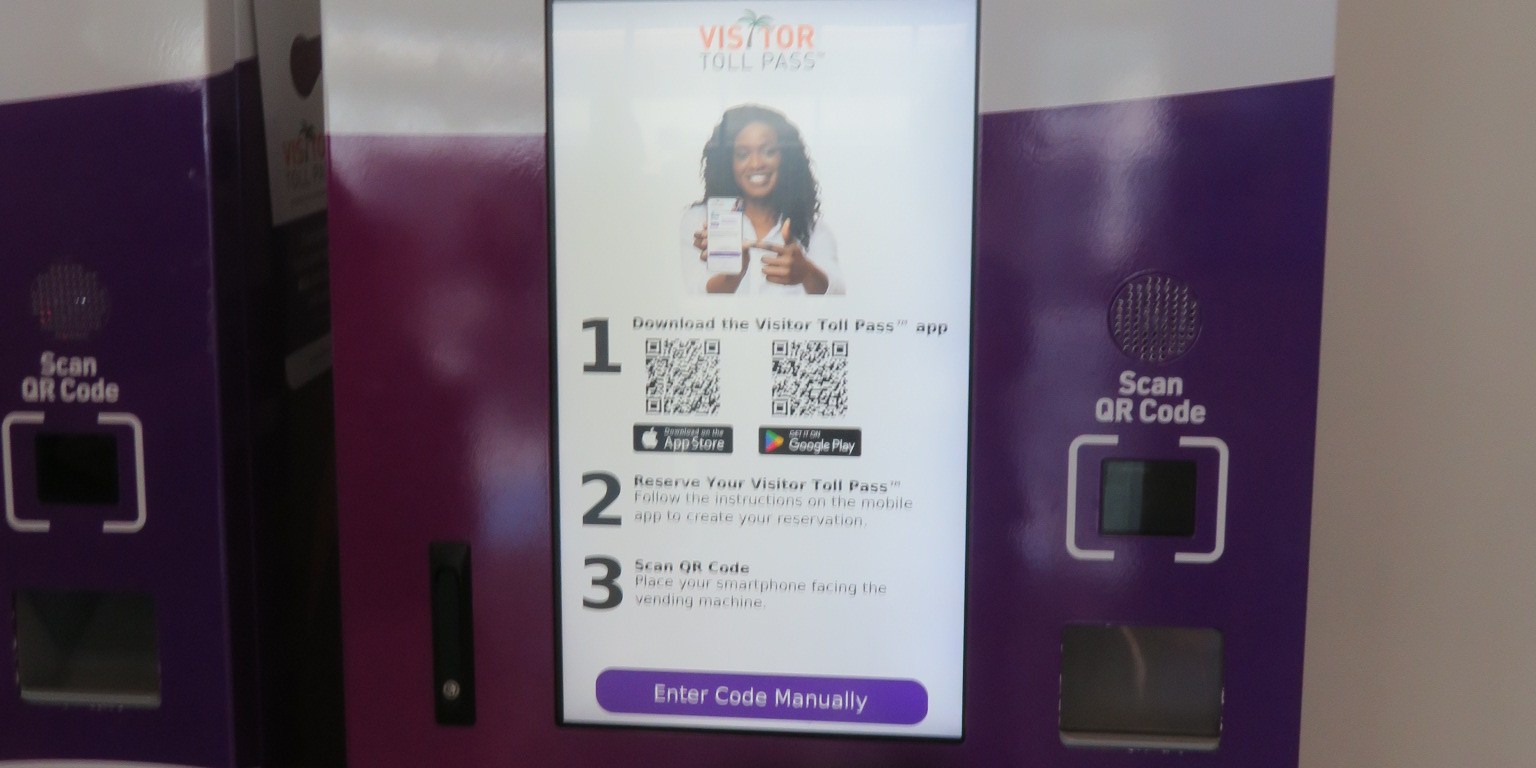 Orlando Visitor Toll Pass vending machine