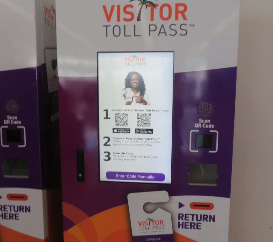 Orlando Visitor Toll Pass vending machine