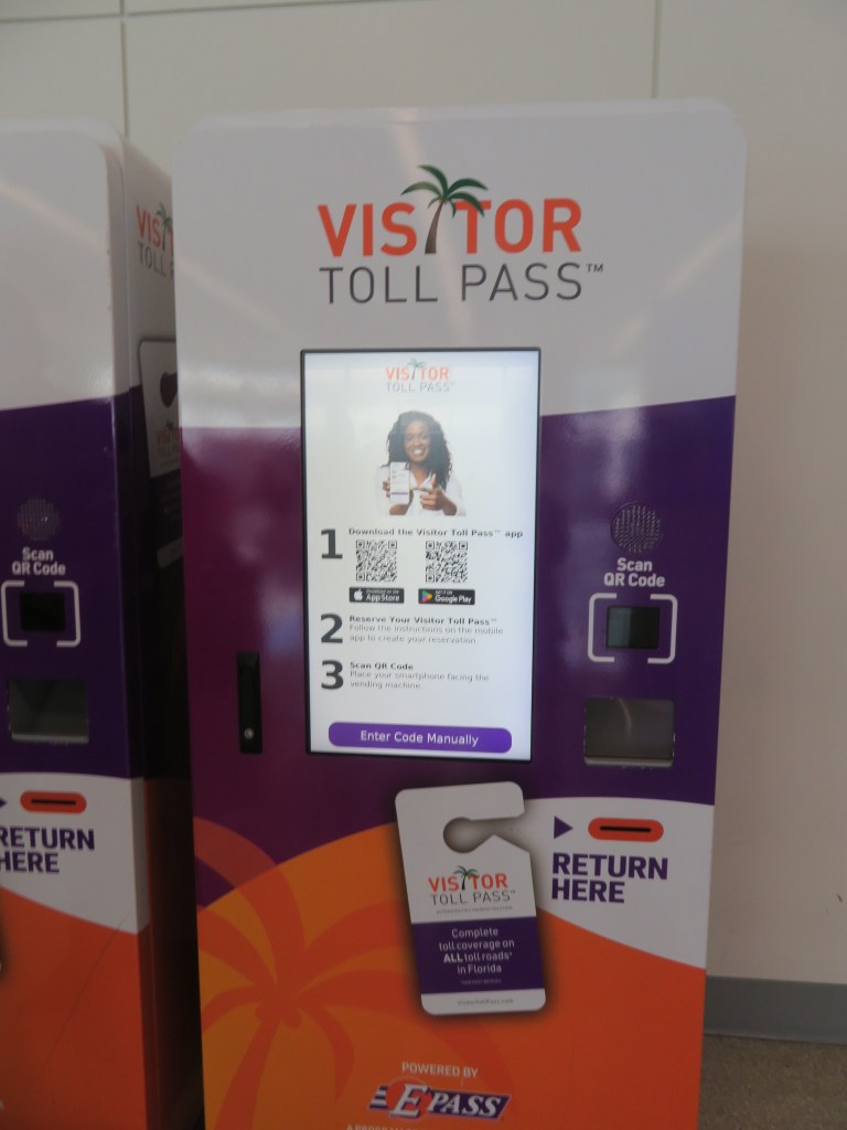 Orlando Visitor Toll Pass vending machine