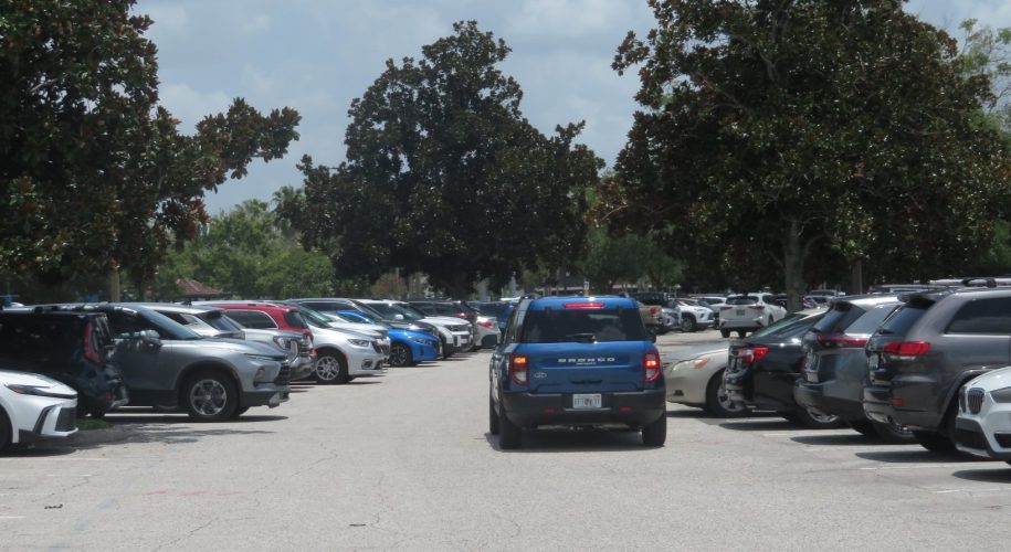 Car waiting for an available space