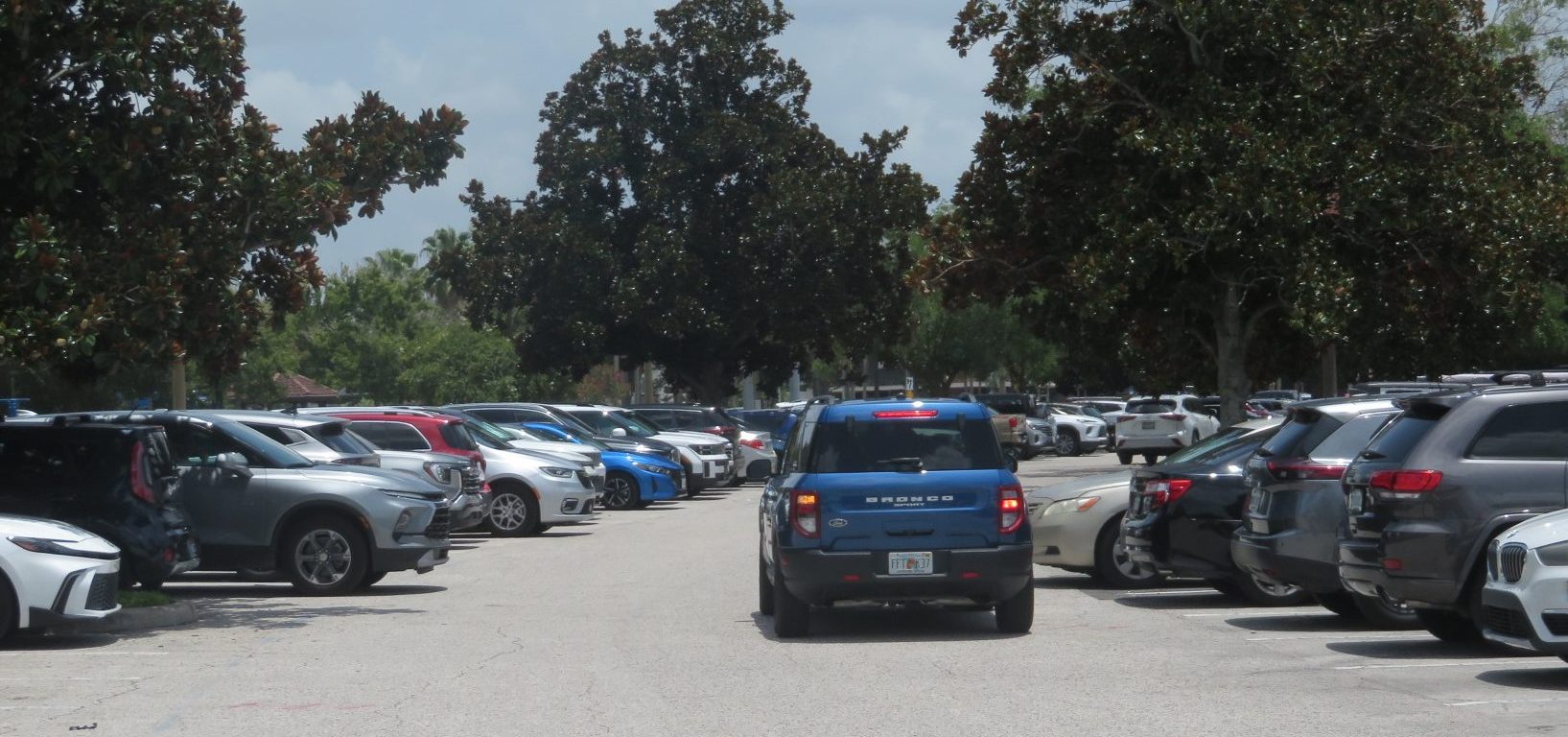 Car waiting for an available space